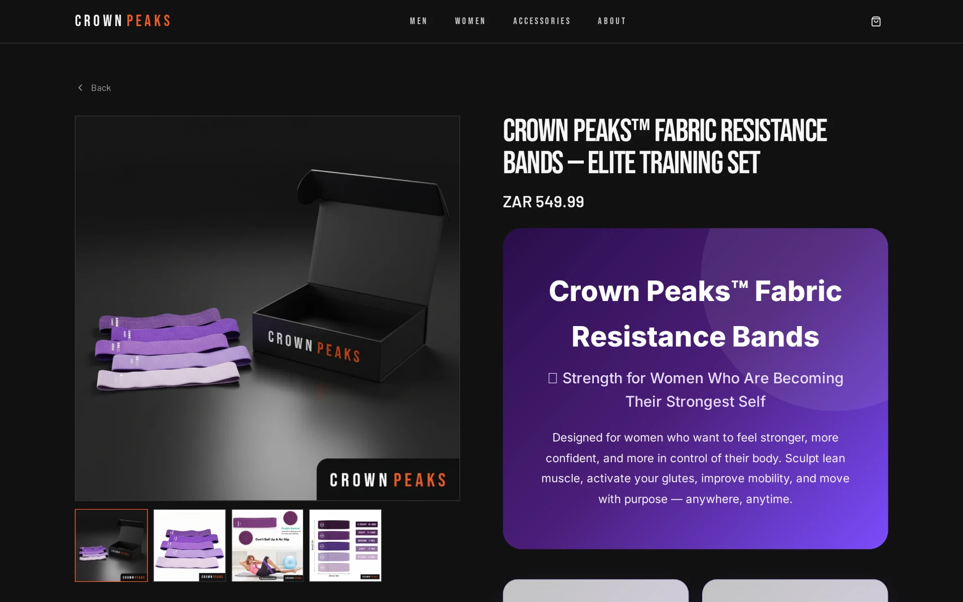 Crown Peaks — Product page — training set