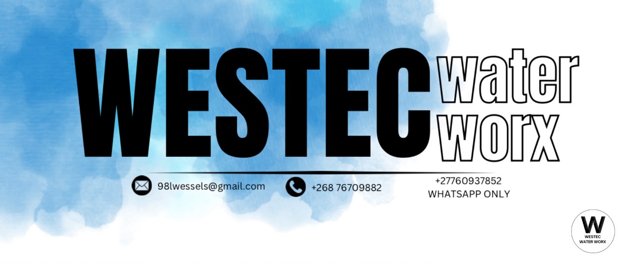 Branding — Westec Water Worx — watercolour banner with contact details